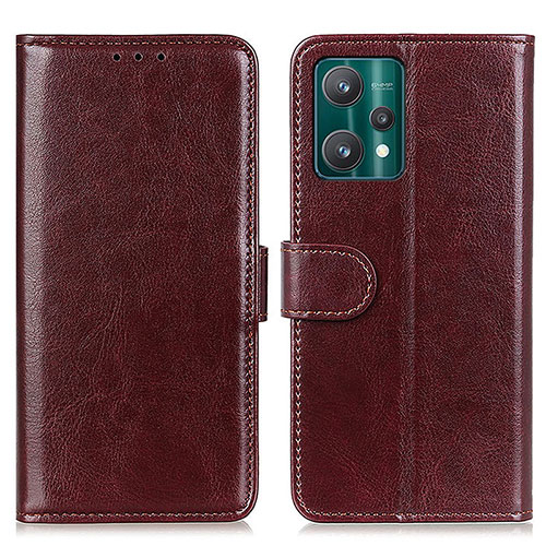 Leather Case Stands Flip Cover Holder M07L for Realme 9 Pro+ Plus 5G Brown