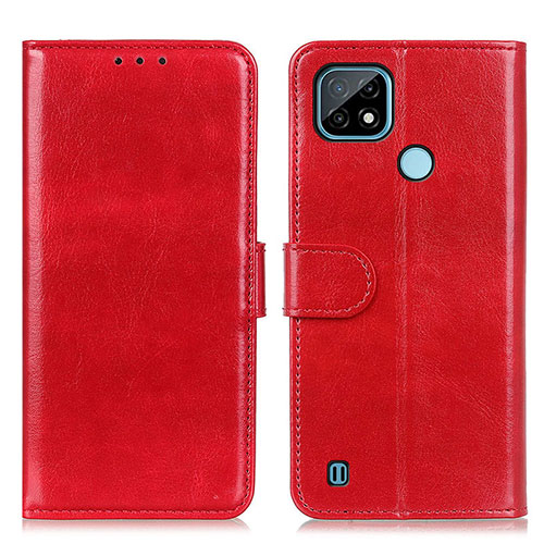 Leather Case Stands Flip Cover Holder M07L for Realme C21 Red