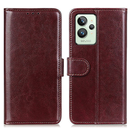 Leather Case Stands Flip Cover Holder M07L for Realme GT2 Pro 5G Brown