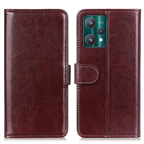 Leather Case Stands Flip Cover Holder M07L for Realme Narzo 50 Pro 5G Brown