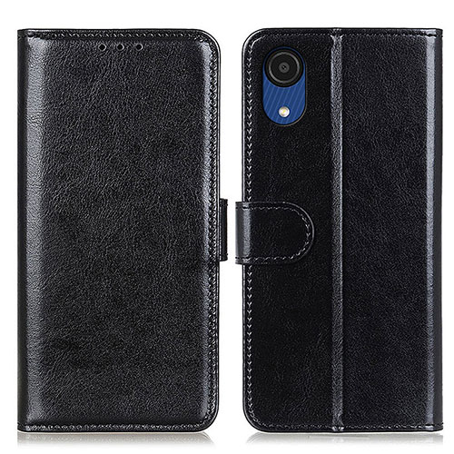 Leather Case Stands Flip Cover Holder M07L for Samsung Galaxy A03 Core Black