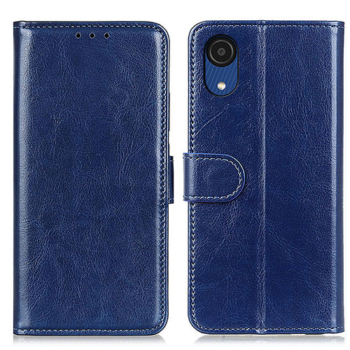 Leather Case Stands Flip Cover Holder M07L for Samsung Galaxy A03 Core Blue