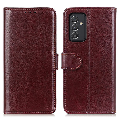 Leather Case Stands Flip Cover Holder M07L for Samsung Galaxy A05s Brown