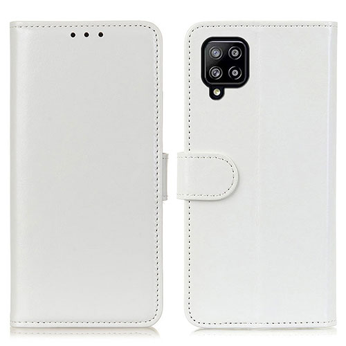 Leather Case Stands Flip Cover Holder M07L for Samsung Galaxy A22 4G White