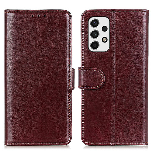 Leather Case Stands Flip Cover Holder M07L for Samsung Galaxy A53 5G Brown