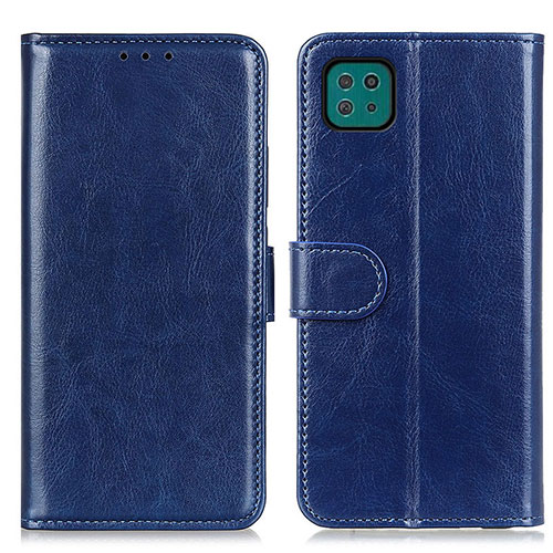 Leather Case Stands Flip Cover Holder M07L for Samsung Galaxy F42 5G Blue