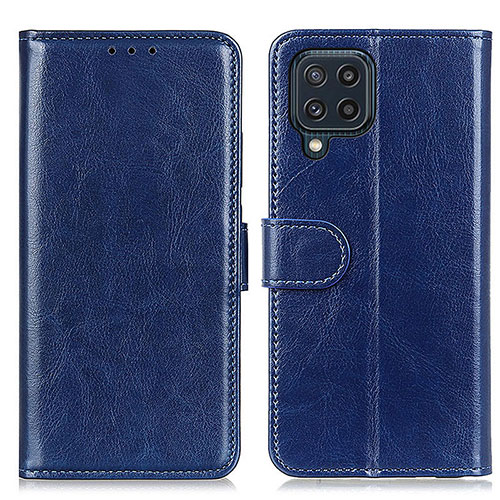 Leather Case Stands Flip Cover Holder M07L for Samsung Galaxy M32 4G Blue