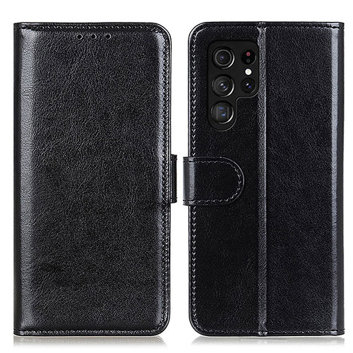 Leather Case Stands Flip Cover Holder M07L for Samsung Galaxy S21 Ultra 5G Black