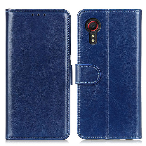 Leather Case Stands Flip Cover Holder M07L for Samsung Galaxy XCover 5 SM-G525F Blue