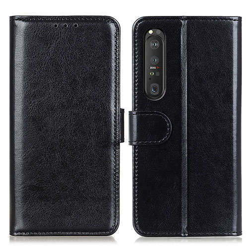 Leather Case Stands Flip Cover Holder M07L for Sony Xperia 1 III Black