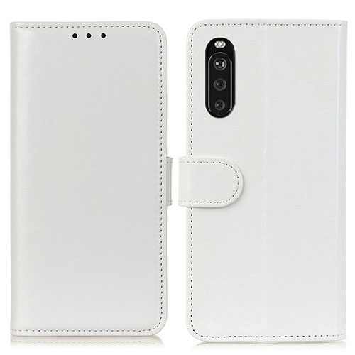 Leather Case Stands Flip Cover Holder M07L for Sony Xperia 10 III Lite White