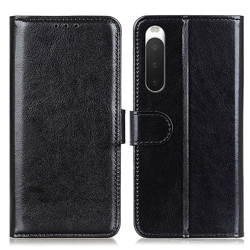 Leather Case Stands Flip Cover Holder M07L for Sony Xperia 10 IV Black