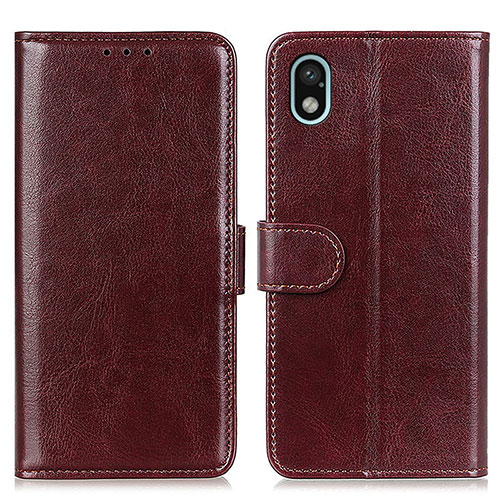 Leather Case Stands Flip Cover Holder M07L for Sony Xperia Ace III Brown