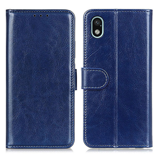 Leather Case Stands Flip Cover Holder M07L for Sony Xperia Ace III SO-53C Blue