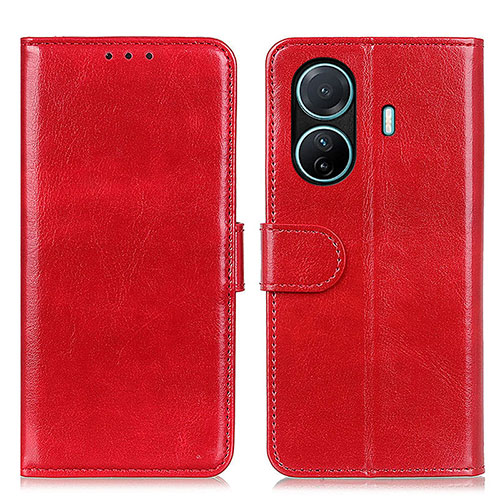 Leather Case Stands Flip Cover Holder M07L for Vivo iQOO Z6 Pro 5G Red