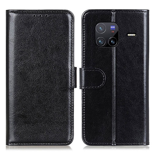 Leather Case Stands Flip Cover Holder M07L for Vivo X80 5G Black