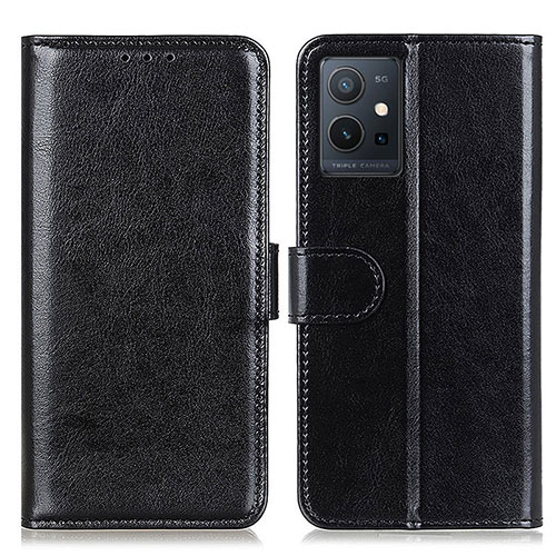 Leather Case Stands Flip Cover Holder M07L for Vivo Y33e 5G Black