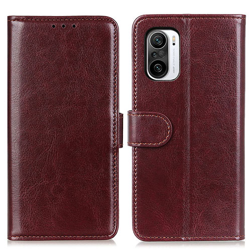 Leather Case Stands Flip Cover Holder M07L for Xiaomi Mi 11X Pro 5G Brown