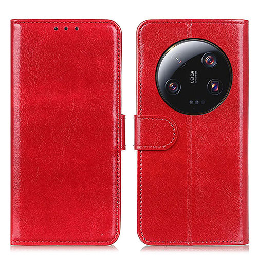 Leather Case Stands Flip Cover Holder M07L for Xiaomi Mi 13 Ultra 5G Red