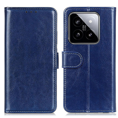 Leather Case Stands Flip Cover Holder M07L for Xiaomi Mi 14 Pro 5G Blue