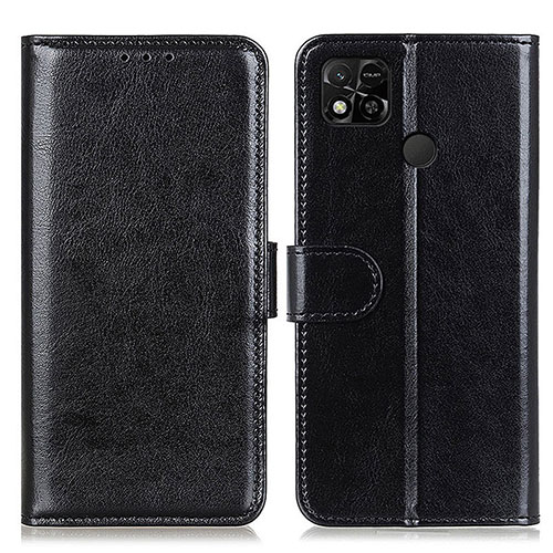 Leather Case Stands Flip Cover Holder M07L for Xiaomi POCO C3 Black