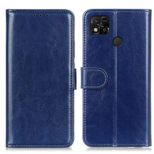 Leather Case Stands Flip Cover Holder M07L for Xiaomi POCO C3 Blue