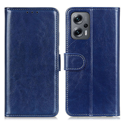 Leather Case Stands Flip Cover Holder M07L for Xiaomi Poco X4 GT 5G Blue