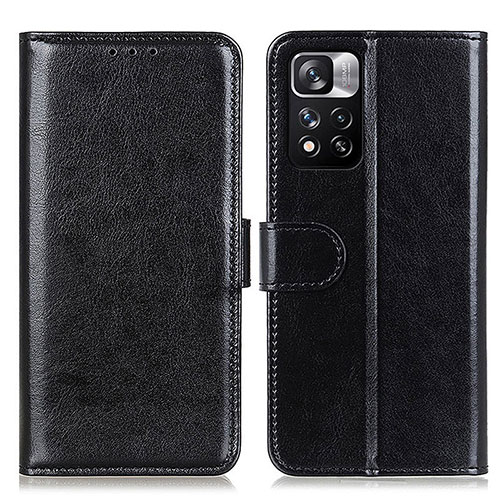 Leather Case Stands Flip Cover Holder M07L for Xiaomi Poco X4 NFC Black