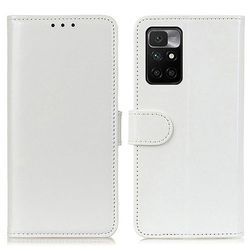 Leather Case Stands Flip Cover Holder M07L for Xiaomi Redmi 10 (2022) White