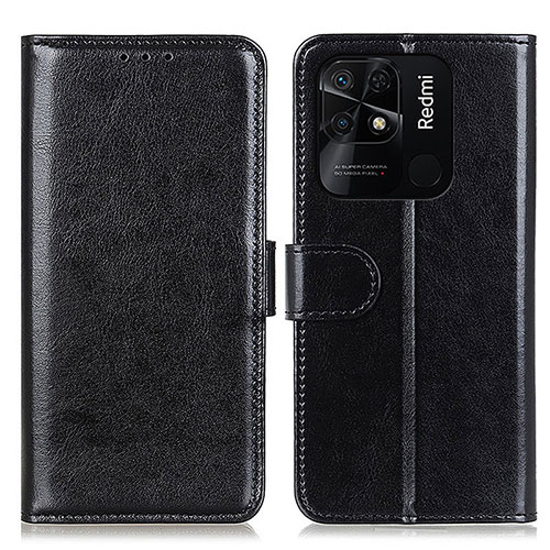 Leather Case Stands Flip Cover Holder M07L for Xiaomi Redmi 10C 4G Black