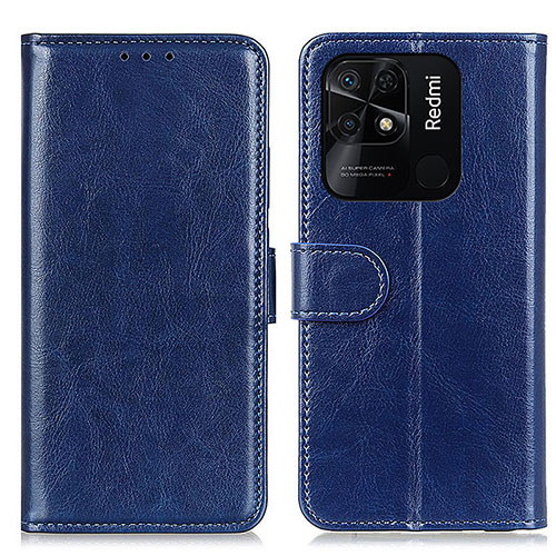 Leather Case Stands Flip Cover Holder M07L for Xiaomi Redmi 10C 4G Blue