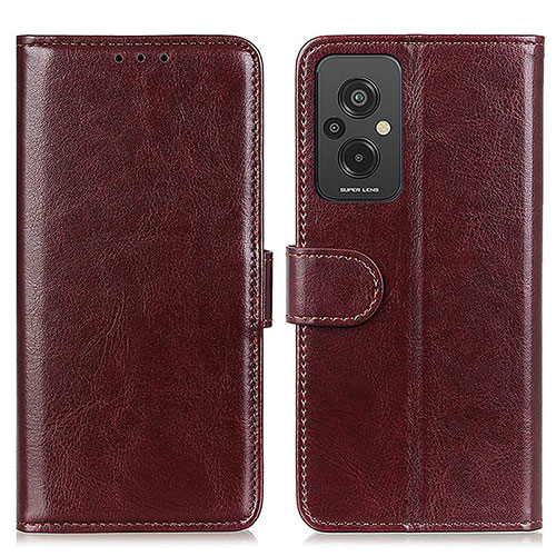 Leather Case Stands Flip Cover Holder M07L for Xiaomi Redmi 11 Prime 4G Brown