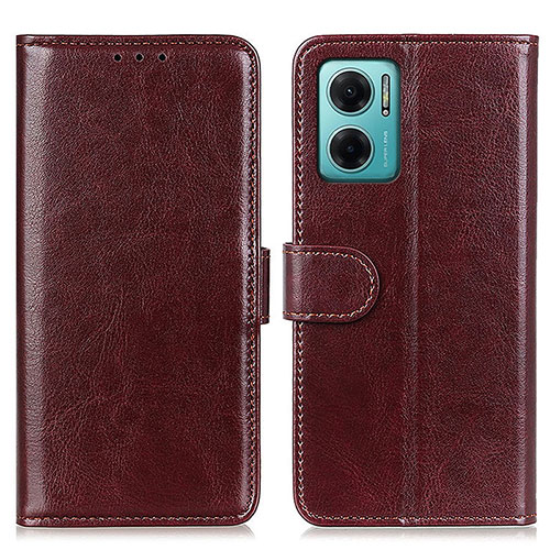 Leather Case Stands Flip Cover Holder M07L for Xiaomi Redmi 11 Prime 5G Brown