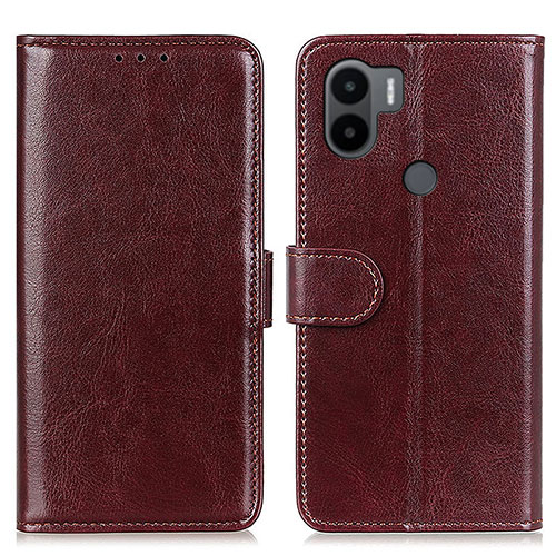 Leather Case Stands Flip Cover Holder M07L for Xiaomi Redmi A1 Plus Brown
