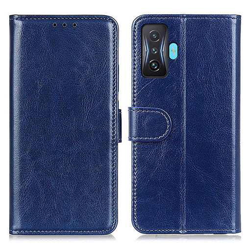 Leather Case Stands Flip Cover Holder M07L for Xiaomi Redmi K50 Gaming 5G Blue