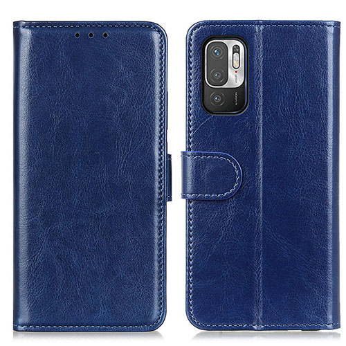 Leather Case Stands Flip Cover Holder M07L for Xiaomi Redmi Note 10T 5G Blue