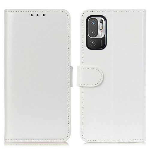 Leather Case Stands Flip Cover Holder M07L for Xiaomi Redmi Note 10T 5G White