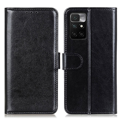 Leather Case Stands Flip Cover Holder M07L for Xiaomi Redmi Note 11 4G (2021) Black