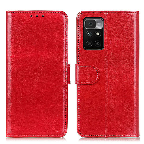 Leather Case Stands Flip Cover Holder M07L for Xiaomi Redmi Note 11 4G (2021) Red