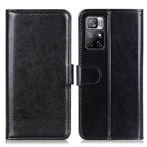 Leather Case Stands Flip Cover Holder M07L for Xiaomi Redmi Note 11 5G Black