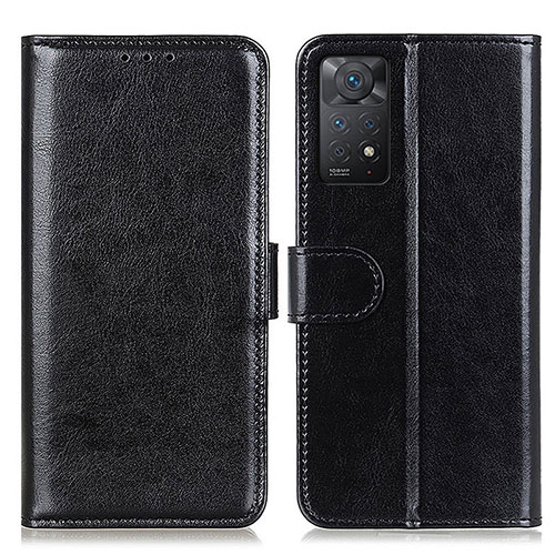 Leather Case Stands Flip Cover Holder M07L for Xiaomi Redmi Note 11 Pro 4G Black