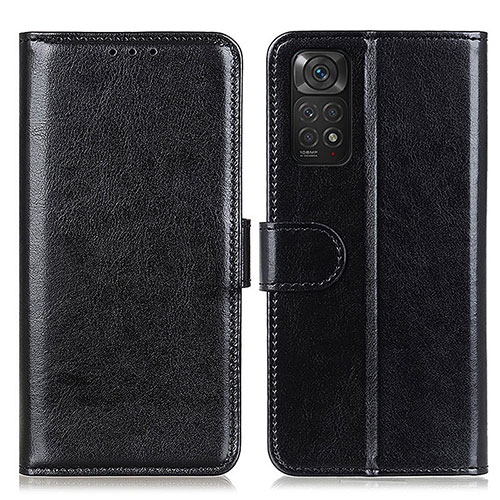 Leather Case Stands Flip Cover Holder M07L for Xiaomi Redmi Note 11S 4G Black