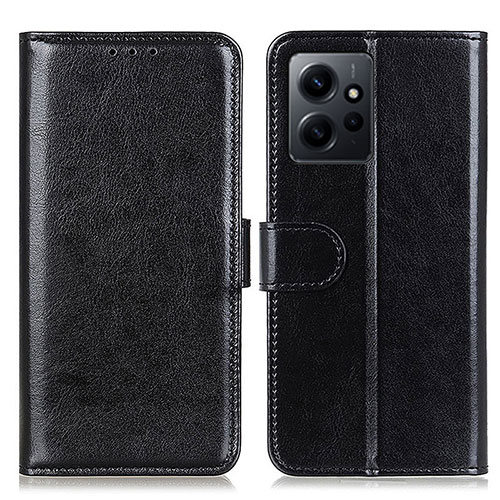 Leather Case Stands Flip Cover Holder M07L for Xiaomi Redmi Note 12 4G Black