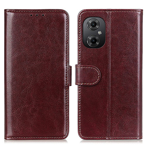 Leather Case Stands Flip Cover Holder M07L for Xiaomi Redmi Note 12R Pro 5G Brown