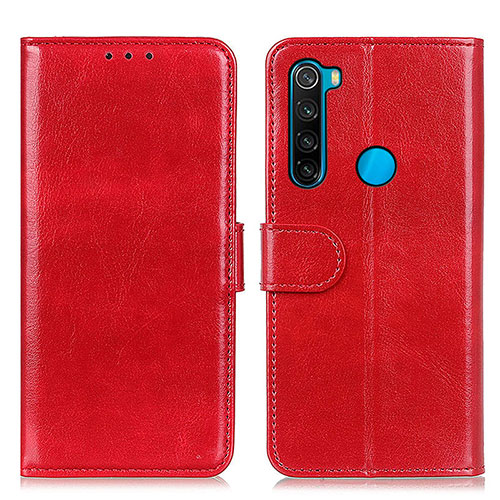 Leather Case Stands Flip Cover Holder M07L for Xiaomi Redmi Note 8 (2021) Red