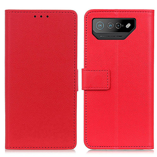 Leather Case Stands Flip Cover Holder M08L for Asus ROG Phone 7 Pro Red