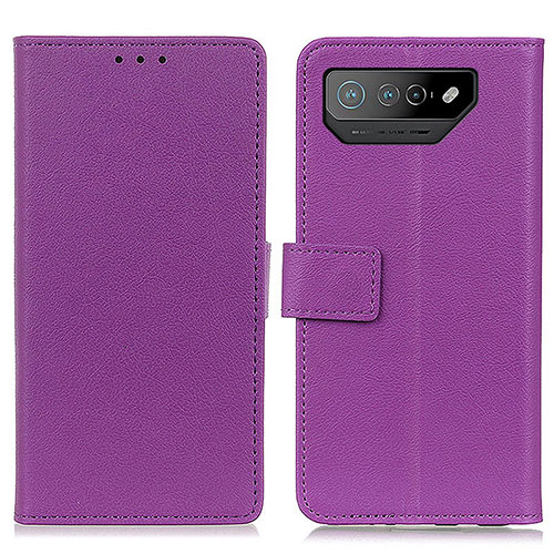 Leather Case Stands Flip Cover Holder M08L for Asus ROG Phone 7 Purple