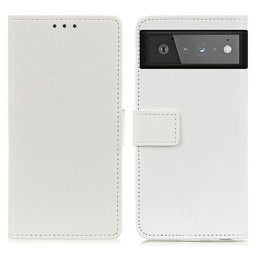 Leather Case Stands Flip Cover Holder M08L for Google Pixel 6 5G White