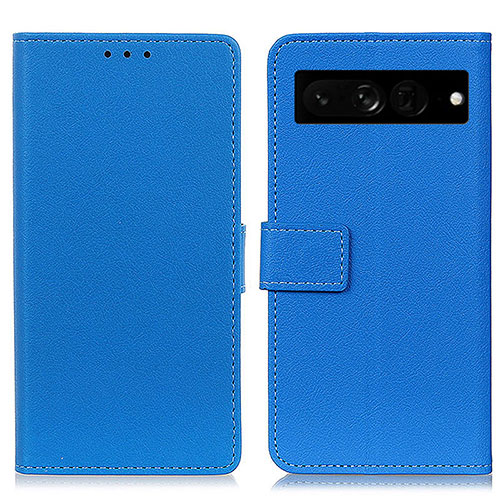 Leather Case Stands Flip Cover Holder M08L for Google Pixel 7 Pro 5G Blue