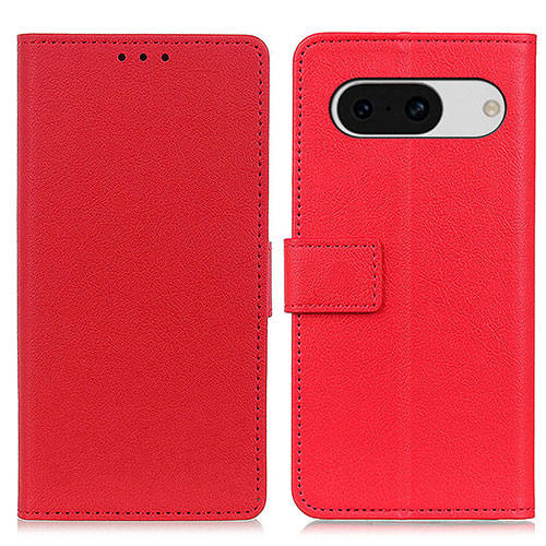 Leather Case Stands Flip Cover Holder M08L for Google Pixel 8a 5G Red